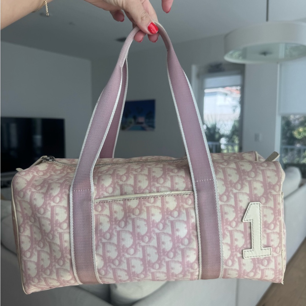 Authentic Christian Dior Pink Trotter Boston Bag #1 Y2K Vintage Mini Duffle